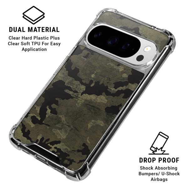 Wood Camo Camouflage Google Pixel 10 Pro Clear Case