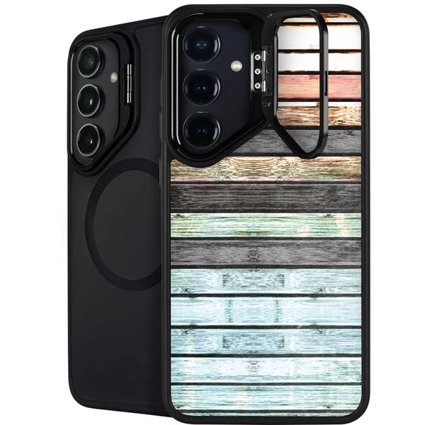 Wooden Stripes Galaxy S26 Kickstand Case