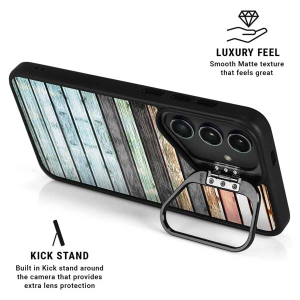 Wooden Stripes Galaxy S26 Kickstand Case