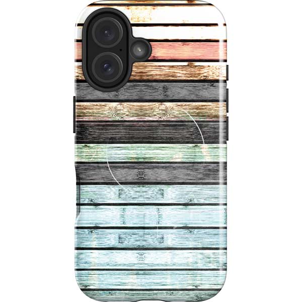 Wooden Stripes iPhone 16 Plus Magsafe Impact Case