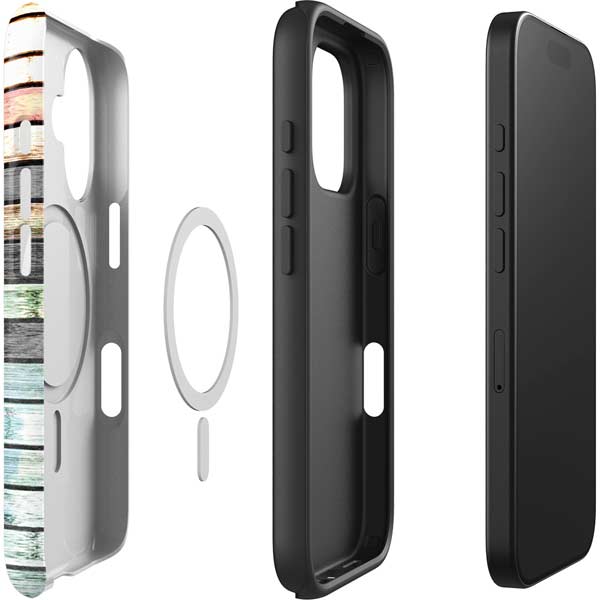 Wooden Stripes iPhone 16 Plus Magsafe Impact Case