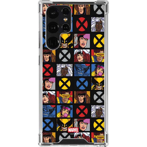Marvel X-Men Pattern Galaxy S22 Ultra Clear Case