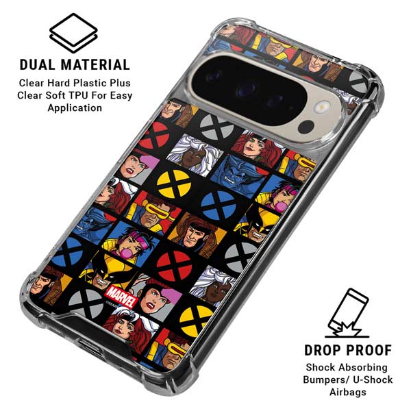 Marvel X-Men Pattern Google Pixel 9 Pro XL Clear Case