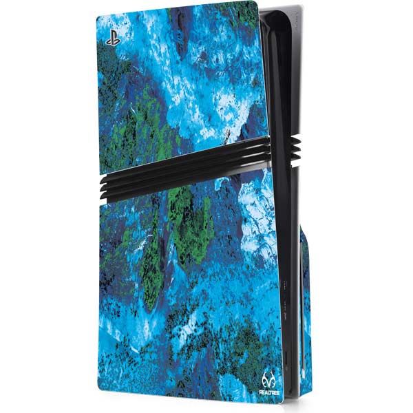 RealTree Xtreme Blue Camo Skin for PS5 Pro Console with Disk Drive | Skinit