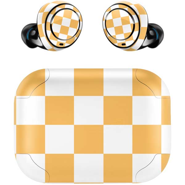 Yellow and White Checkerboard Amazon Echo Buds Skin