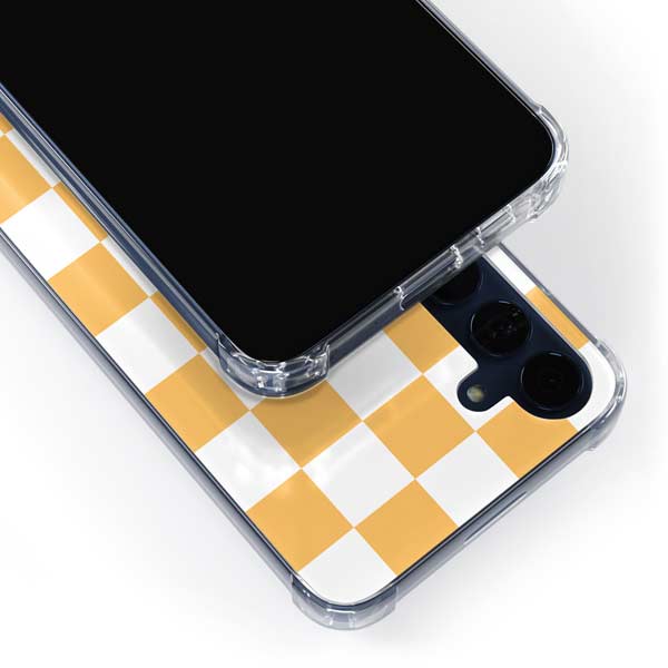 Yellow and White Checkerboard Galaxy A35 5G Clear Case