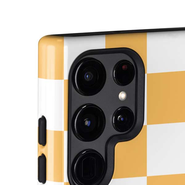 Yellow and White Checkerboard Galaxy S25 Ultra Impact Case