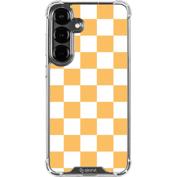 Yellow and White Checkerboard Galaxy S26 Clear Case