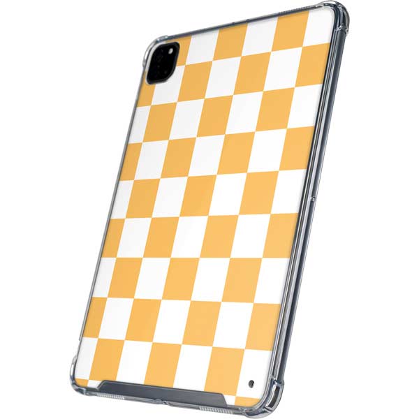 Yellow and White Checkerboard iPad Cases