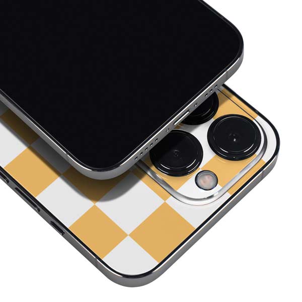 Yellow and White Checkerboard iPhone 15 Pro Max Skin