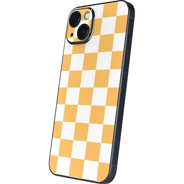 Yellow and White Checkerboard iPhone 15 Skin