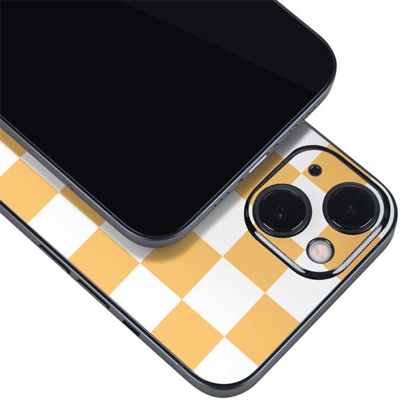 Yellow and White Checkerboard iPhone 15 Skin