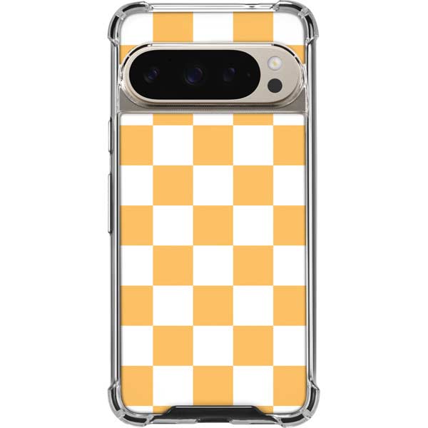 Yellow and White Checkerboard Pixel 9 Pro XL Clear Case