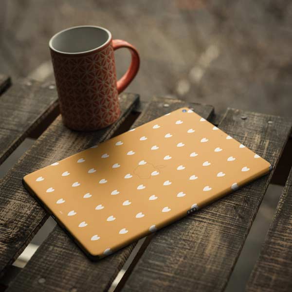 Yellow and White Hearts iPad Skins
