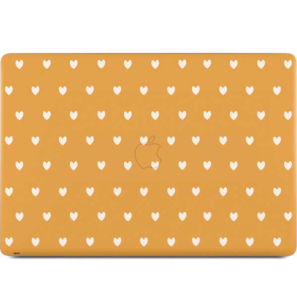 Yellow and White Hearts MacBook Skins
