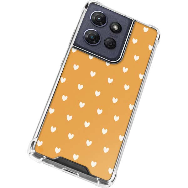 Yellow and White Hearts Moto G Power 5G (2025) Clear Case
