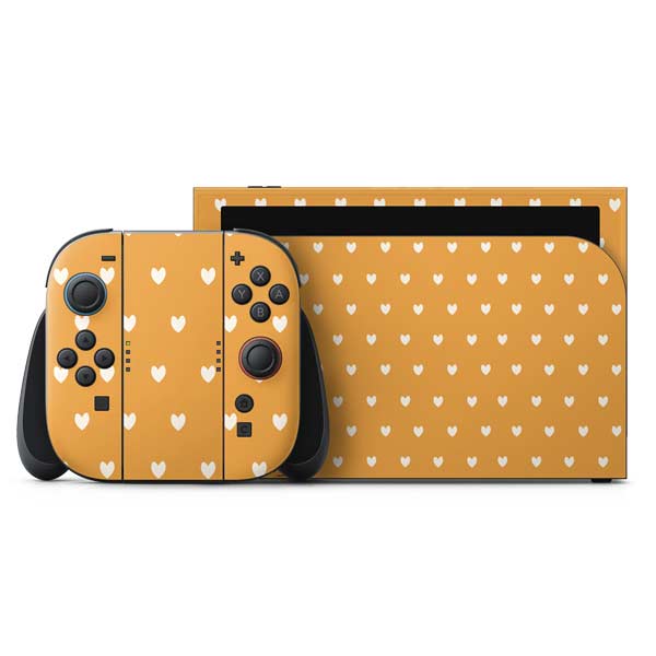 Yellow and White Hearts Nintendo Skins