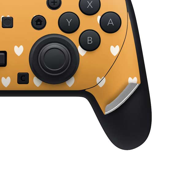 Yellow and White Hearts Nintendo Switch 2 (2025) Pro Controller Skin
