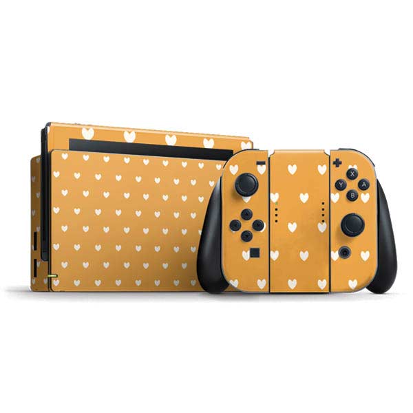 Yellow and White Hearts Nintendo Skins