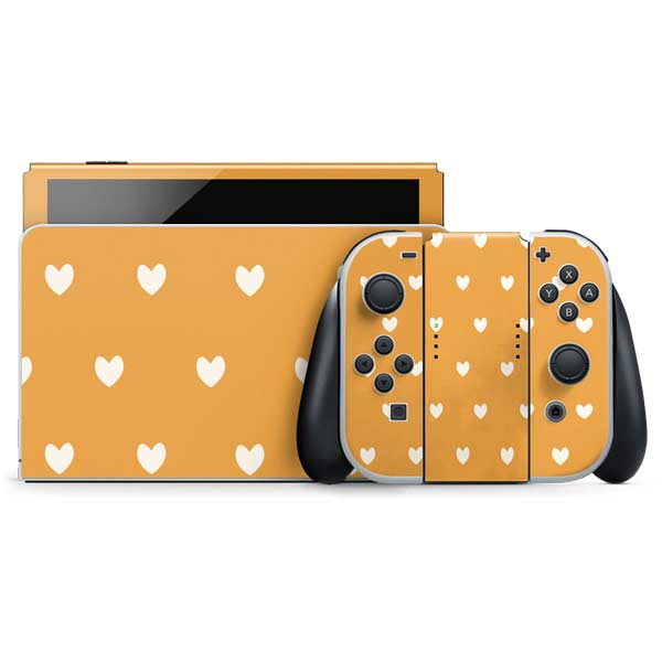 Yellow and White Hearts Nintendo Skins