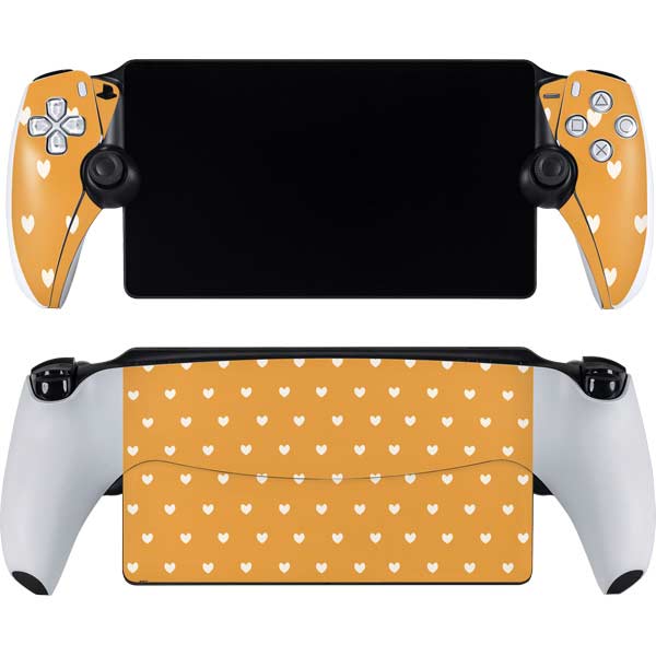 Yellow and White Hearts PlayStation PS5 Skins