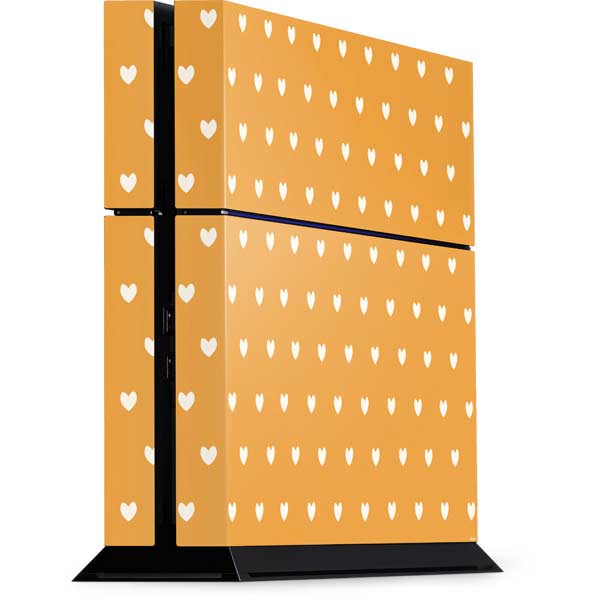 Yellow and White Hearts PlayStation PS4 Skins