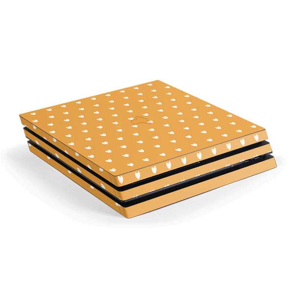Yellow and White Hearts PlayStation PS4 Skins