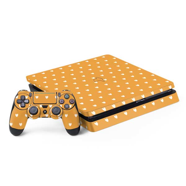 Yellow and White Hearts PlayStation PS4 Skins