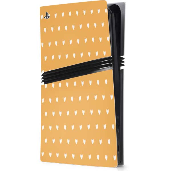 Yellow and White Hearts PlayStation PS5 Skins