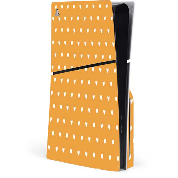 Yellow and White Hearts PlayStation PS5 Skins