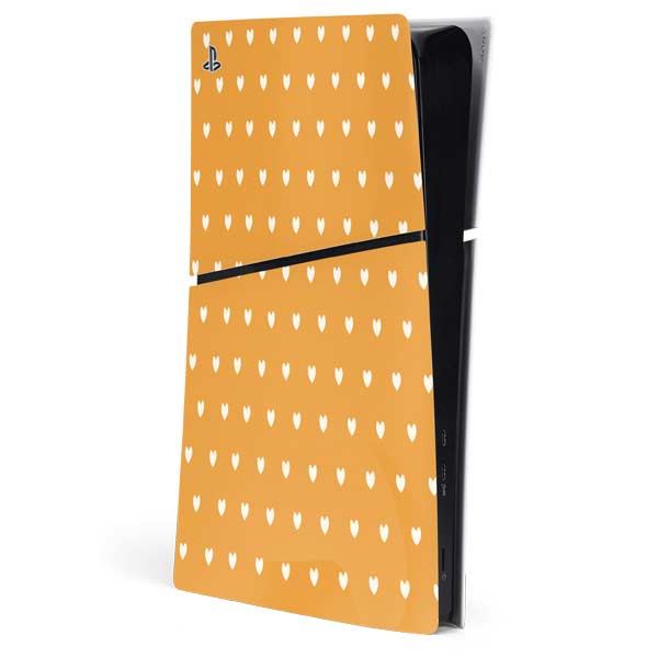 Yellow and White Hearts PlayStation PS5 Skins