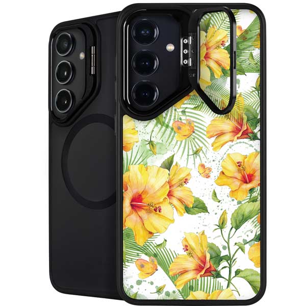 Yellow Hibiscus Galaxy S26 Plus Kickstand Case