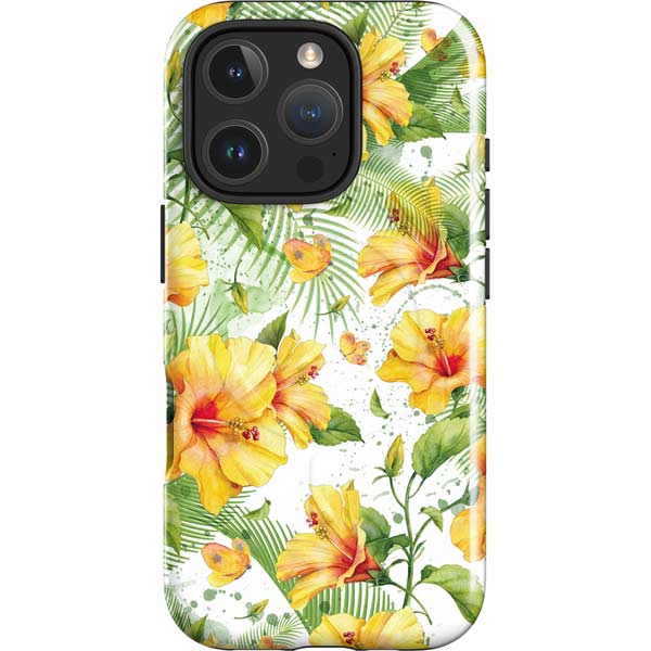 Yellow Hibiscus iPhone 16 Pro Max Magsafe Impact Case