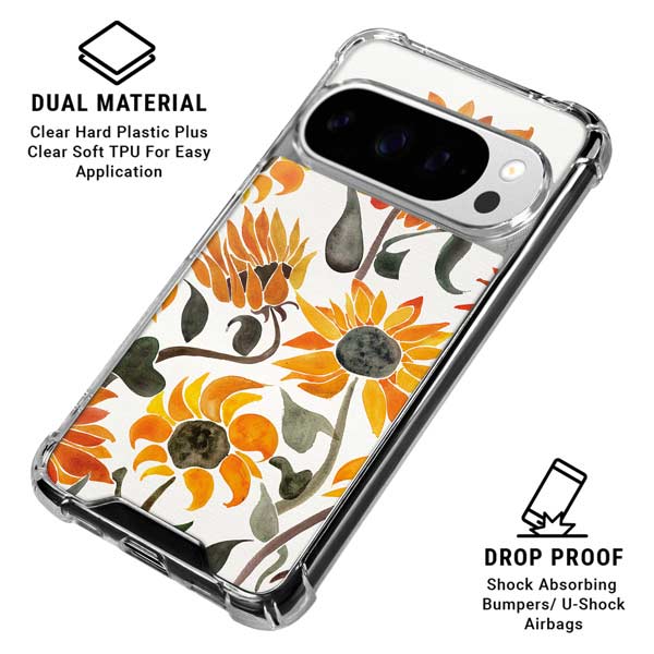 Yellow Sunflower by Cat Coq Google Pixel 10 Pro Clear Case