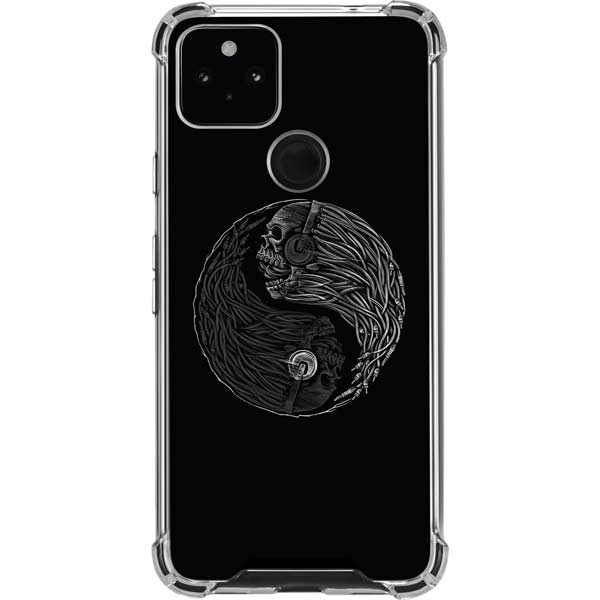 Liquid Blue Yin Yang Music Skulls Pixel Cases