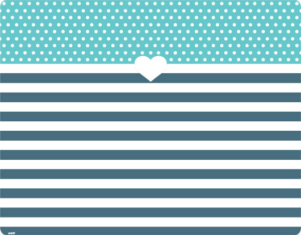 Polka Dots and Stripes Heart in Blue Xbox One Skins