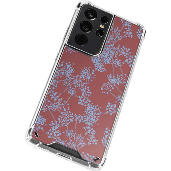 Airy Blue Floral Galaxy S21 Ultra 5G Clear Case