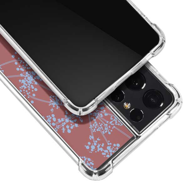 Airy Blue Floral Galaxy S21 Ultra 5G Clear Case