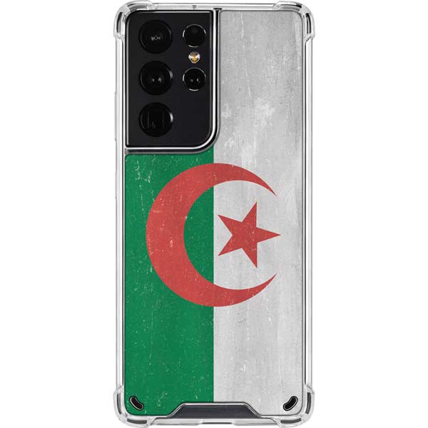 Algeria Flag Distressed Galaxy S21 Ultra 5G Clear Case