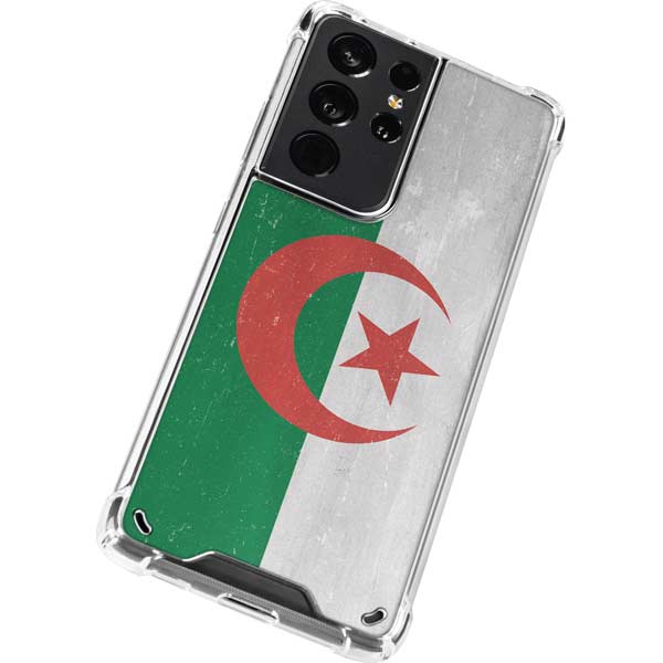 Algeria Flag Distressed Galaxy S21 Ultra 5G Clear Case