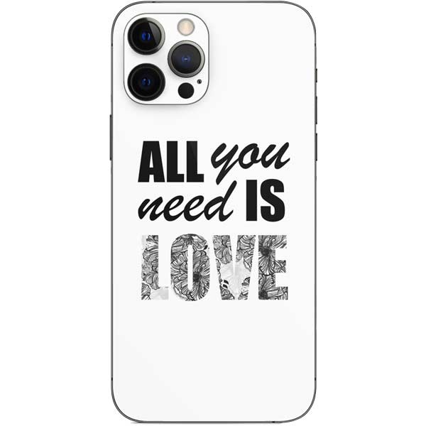 All You Need Is Love BW iPhone 12 Pro Skin