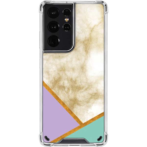 Angled Marble Galaxy S21 Ultra 5G Clear Case