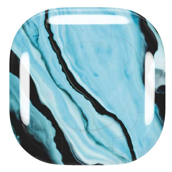 Aqua Blue Marble Ink Galaxy Buds Live Skin