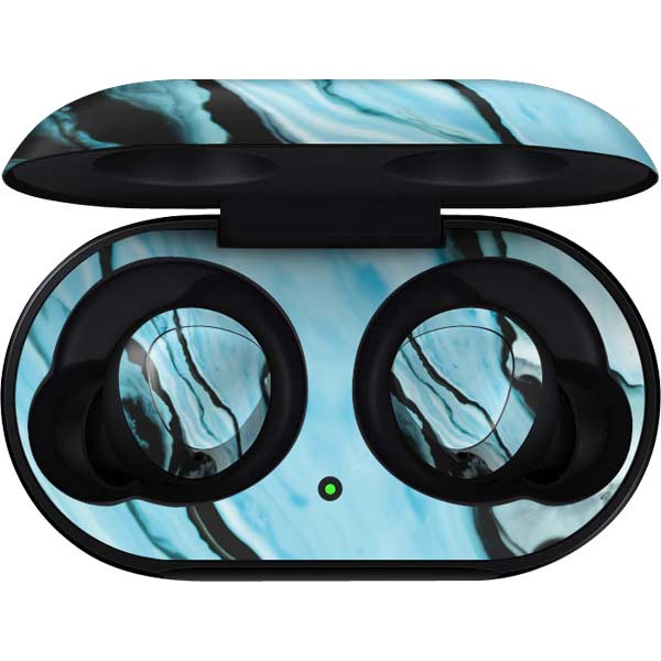 Aqua Blue Marble Ink Galaxy Buds Skin