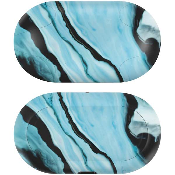 Aqua Blue Marble Ink Galaxy Buds Skin