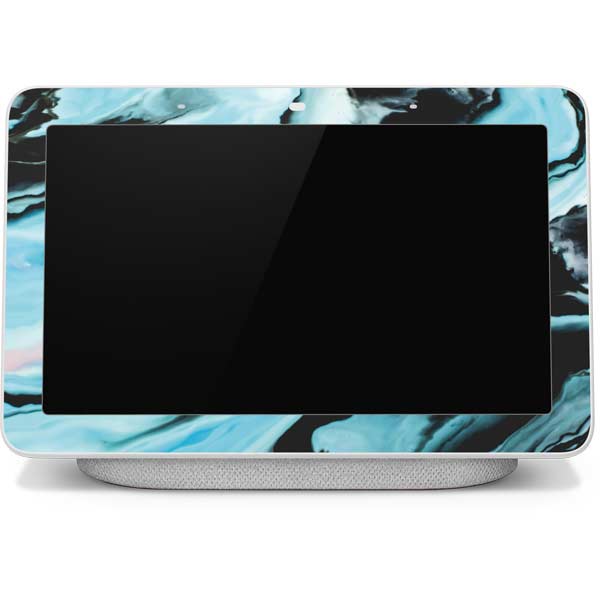 Aqua Blue Marble Ink Google Home Hub Skin