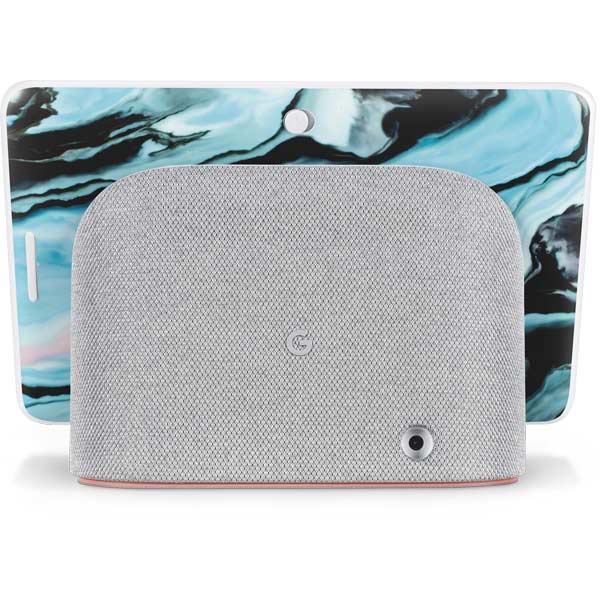 Aqua Blue Marble Ink Google Home Hub Skin