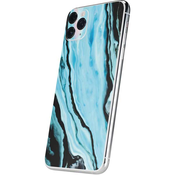 Aqua Blue Marble Ink iPhone 11 Pro Max Skin