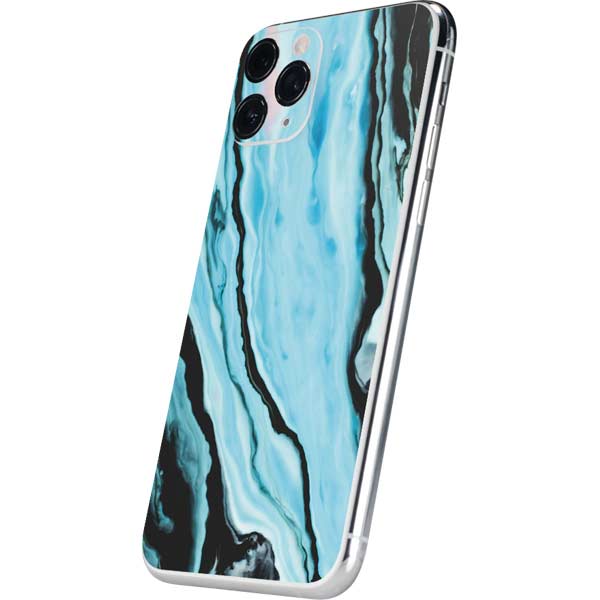 Aqua Blue Marble Ink iPhone 11 Pro Skin
