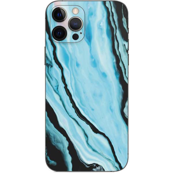 Aqua Blue Marble Ink iPhone 12 Pro Skin